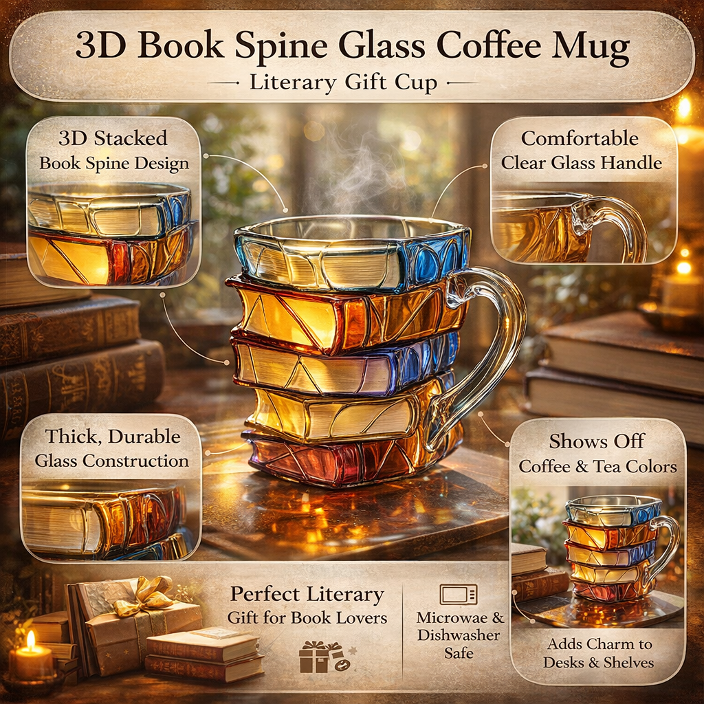3D Mug For Coffee Lovers With A Book Theme And Desk Decor | Temsk