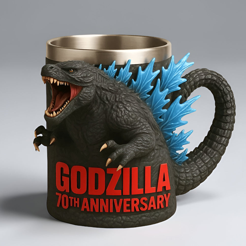 Monster Figure Ceramic Coffee Mug With 3D Sculpted Details | Temsk