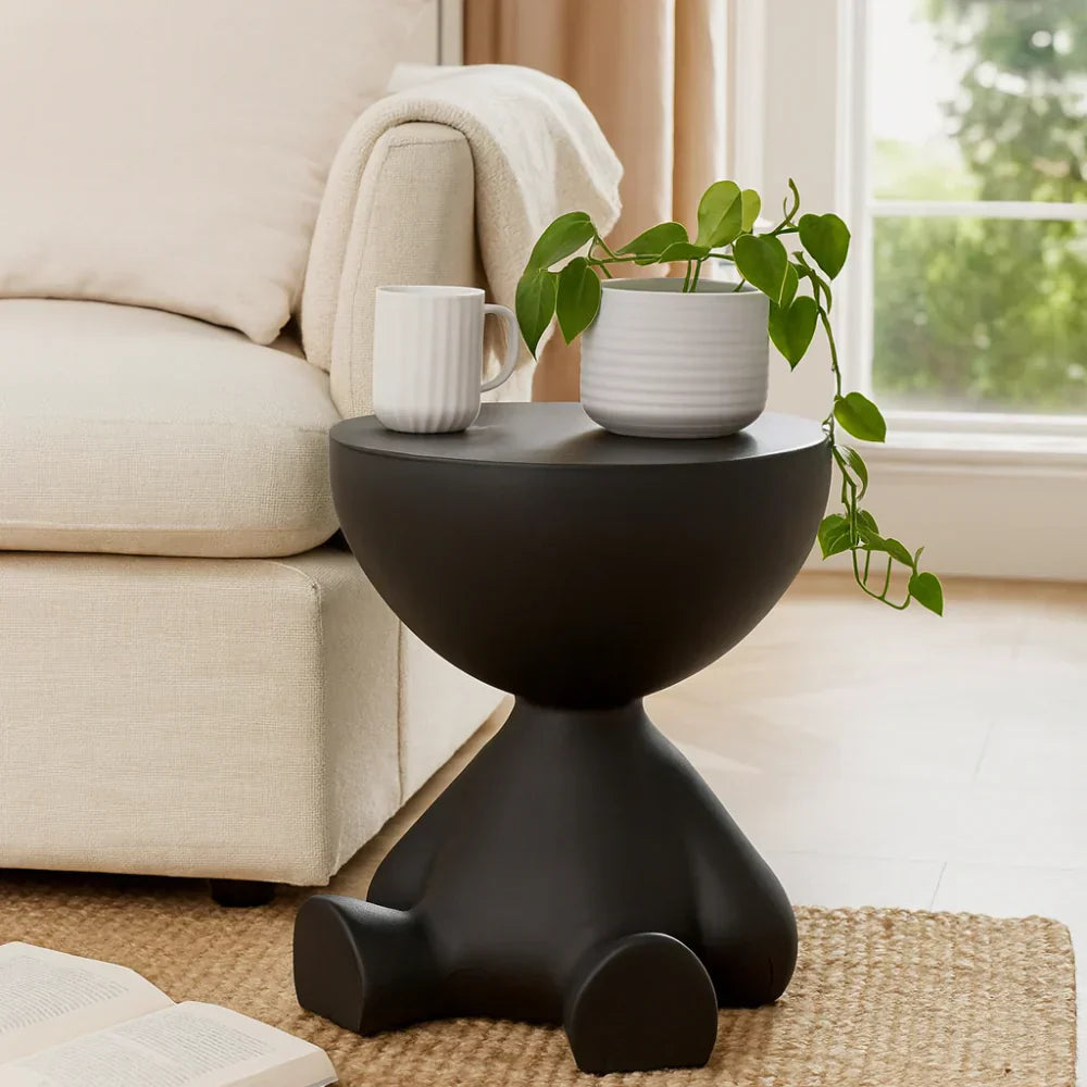 Round Modern Coffee Table With Stylish Accent Side Table For Living Rooms | Temsk