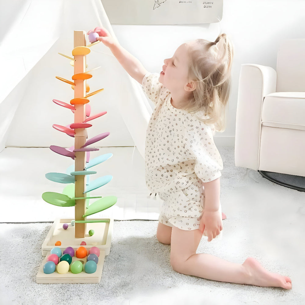 Wooden Marble Run for Kids in Colorful Design, Educational Toy | Temsk