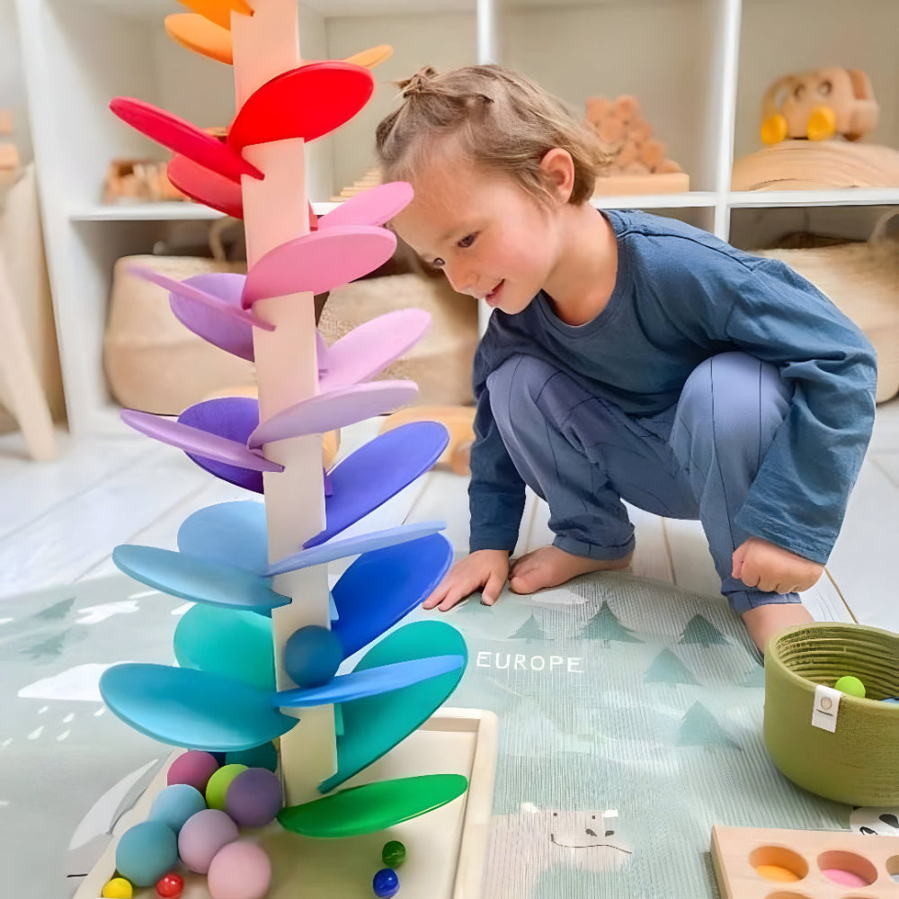 Wooden Marble Run for Kids in Colorful Design, Educational Toy | Temsk