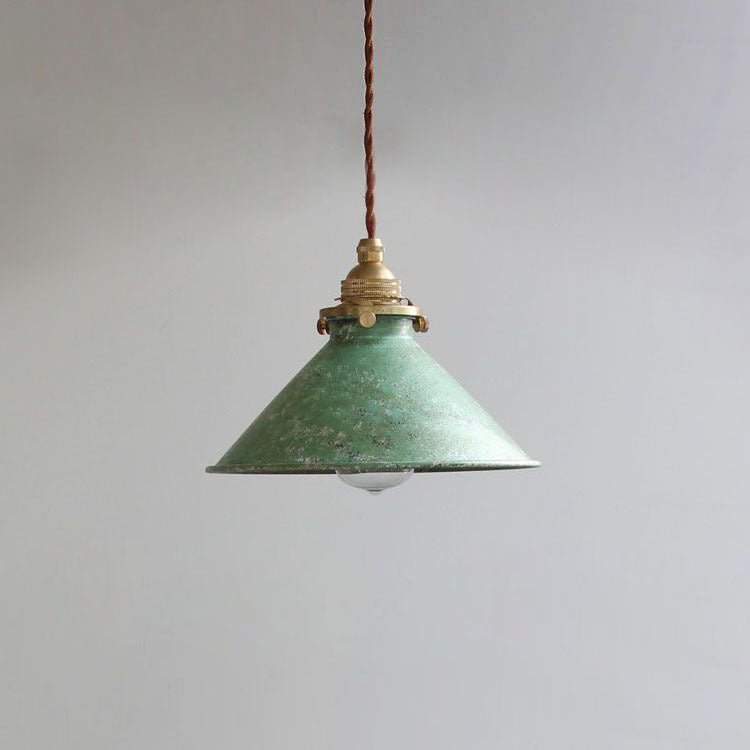 Vintage Pendant Light Fixture With Conical Metal Shade, 12-Inch Diameter | Temsk