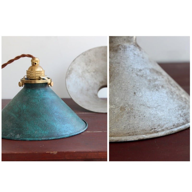 Vintage Pendant Light Fixture With Conical Metal Shade, 12-Inch Diameter | Temsk