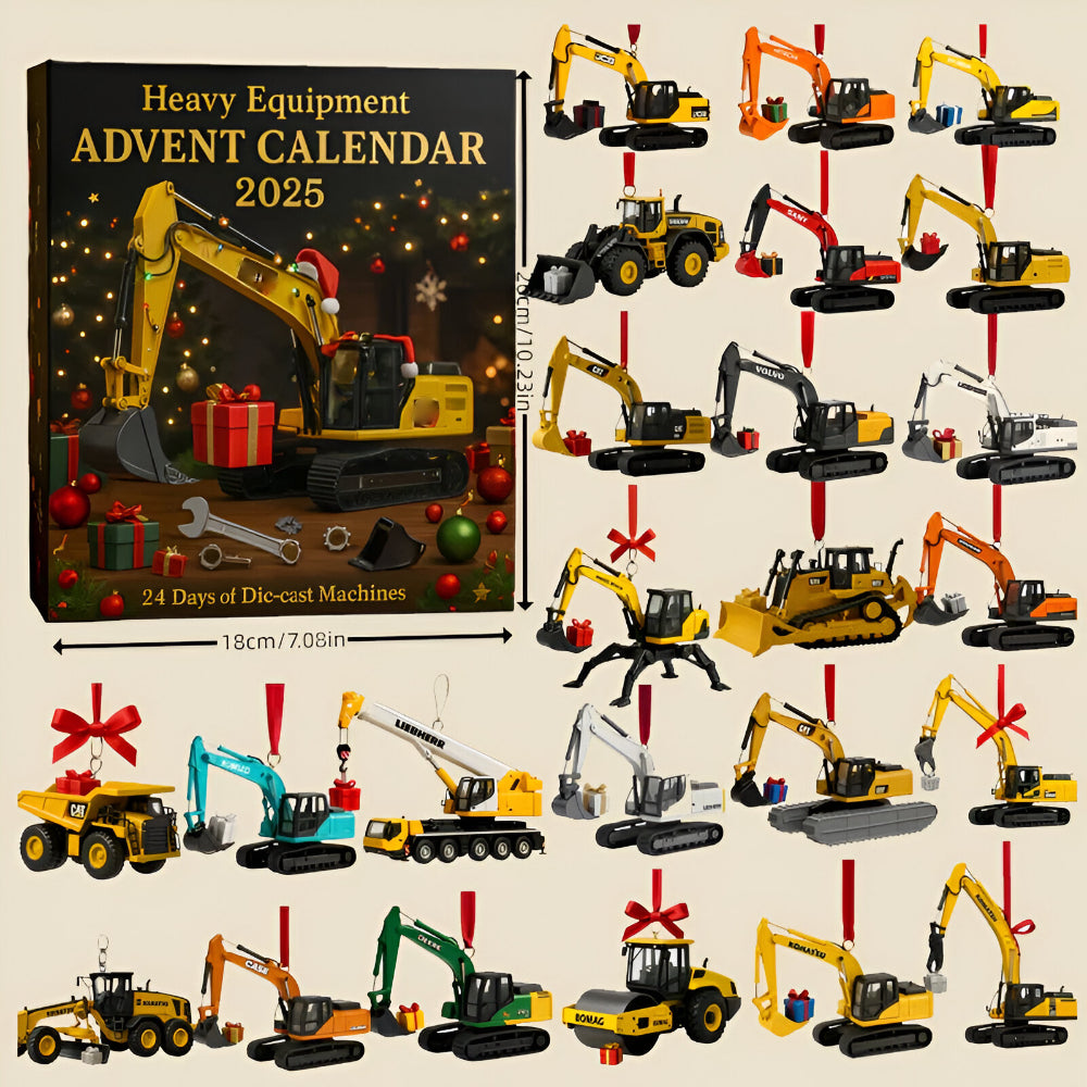 24 Mini Die-Cast Construction Vehicles Advent Calendar | Temsk