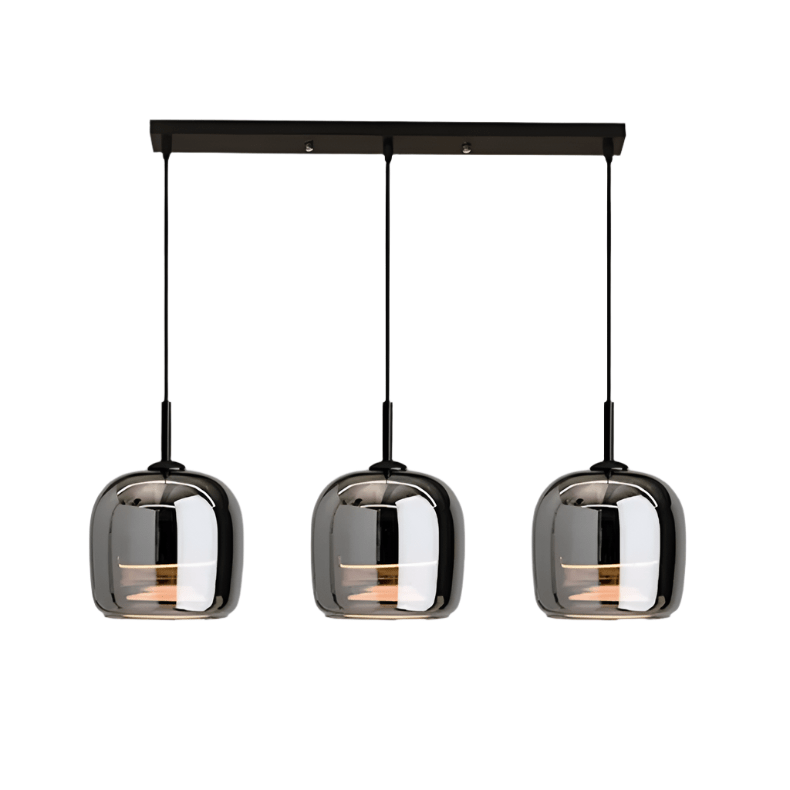 Black Glass Pendant Light Fixture, 12-Inch Diameter, Contemporary | Temsk