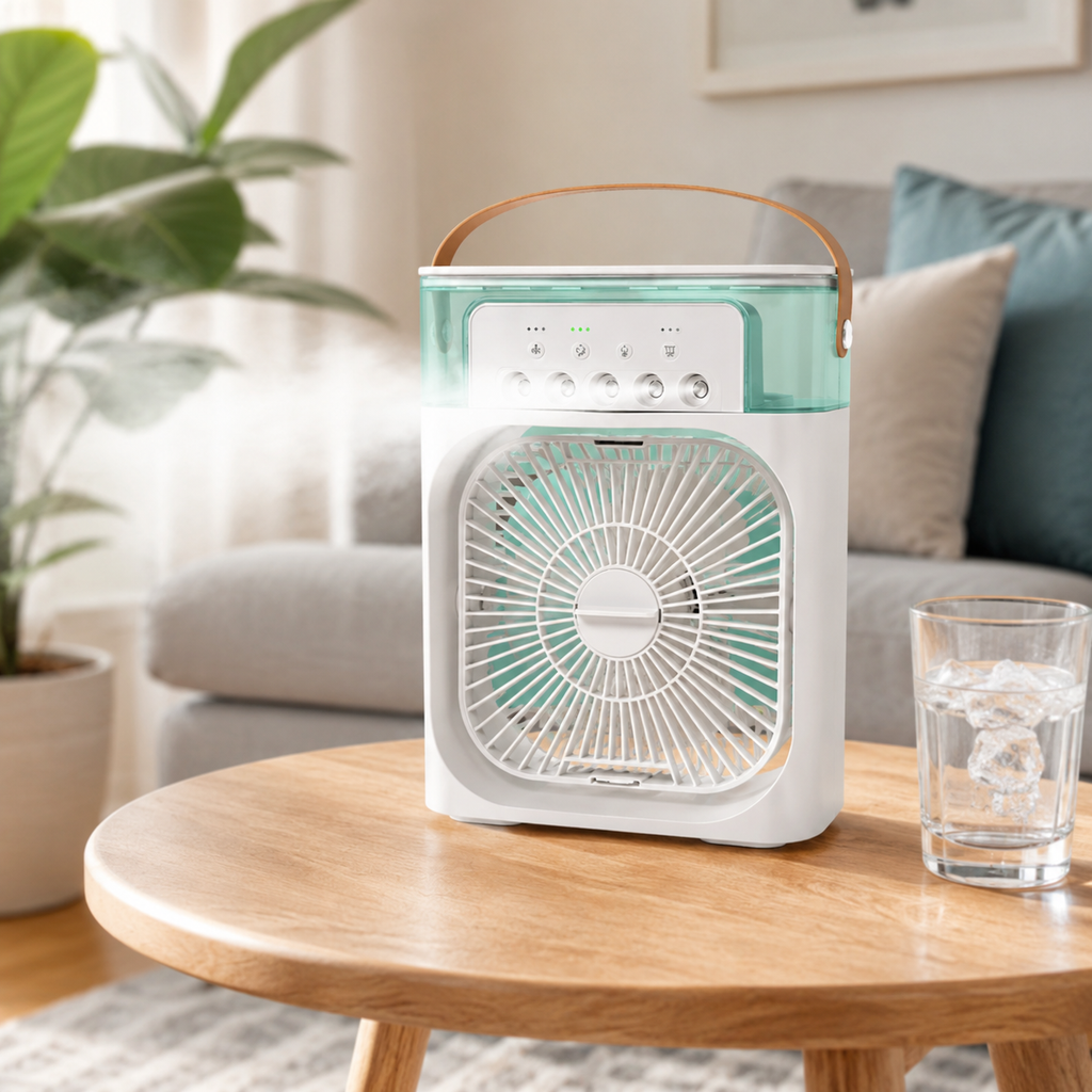 Tragbare Kühl-Klimaanlage mit Fernbedienung und kompaktem Ventilator | Temsk