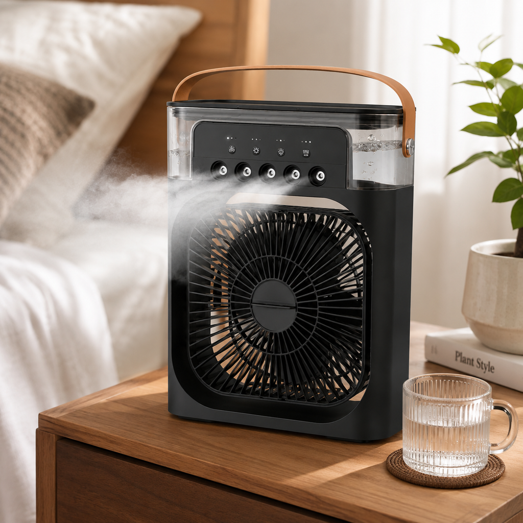 Tragbare Kühl-Klimaanlage mit Fernbedienung und kompaktem Ventilator | Temsk