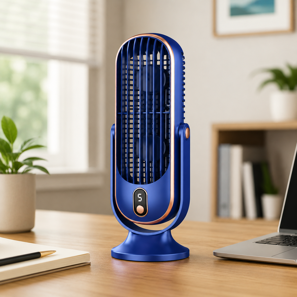 Tragbarer USB Desktop-Ventilator batteriebetrieben für Zuhause, Büro und Reisen | Temsk