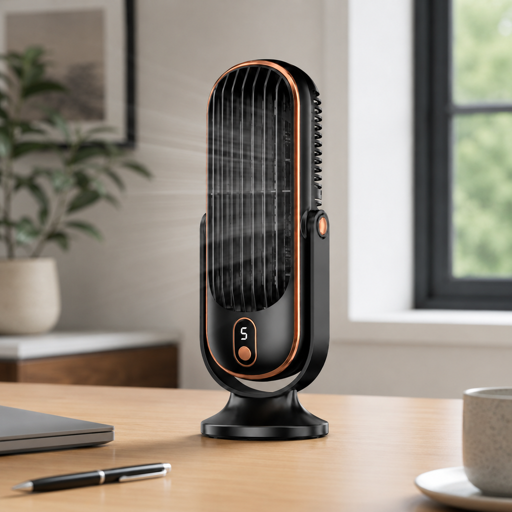 Tragbarer USB Desktop-Ventilator batteriebetrieben für Zuhause, Büro und Reisen | Temsk