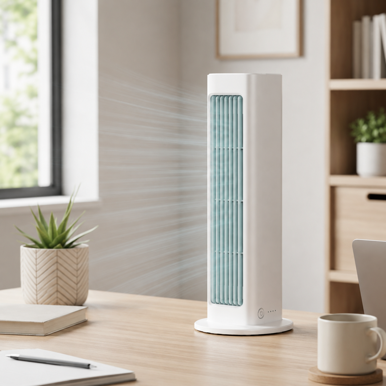 Oszillierender Turmventilator mit leiser, kompakter, tragbarer Kühlung | Temsk
