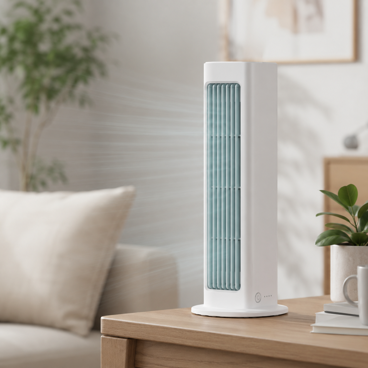 Oszillierender Turmventilator mit leiser, kompakter, tragbarer Kühlung | Temsk
