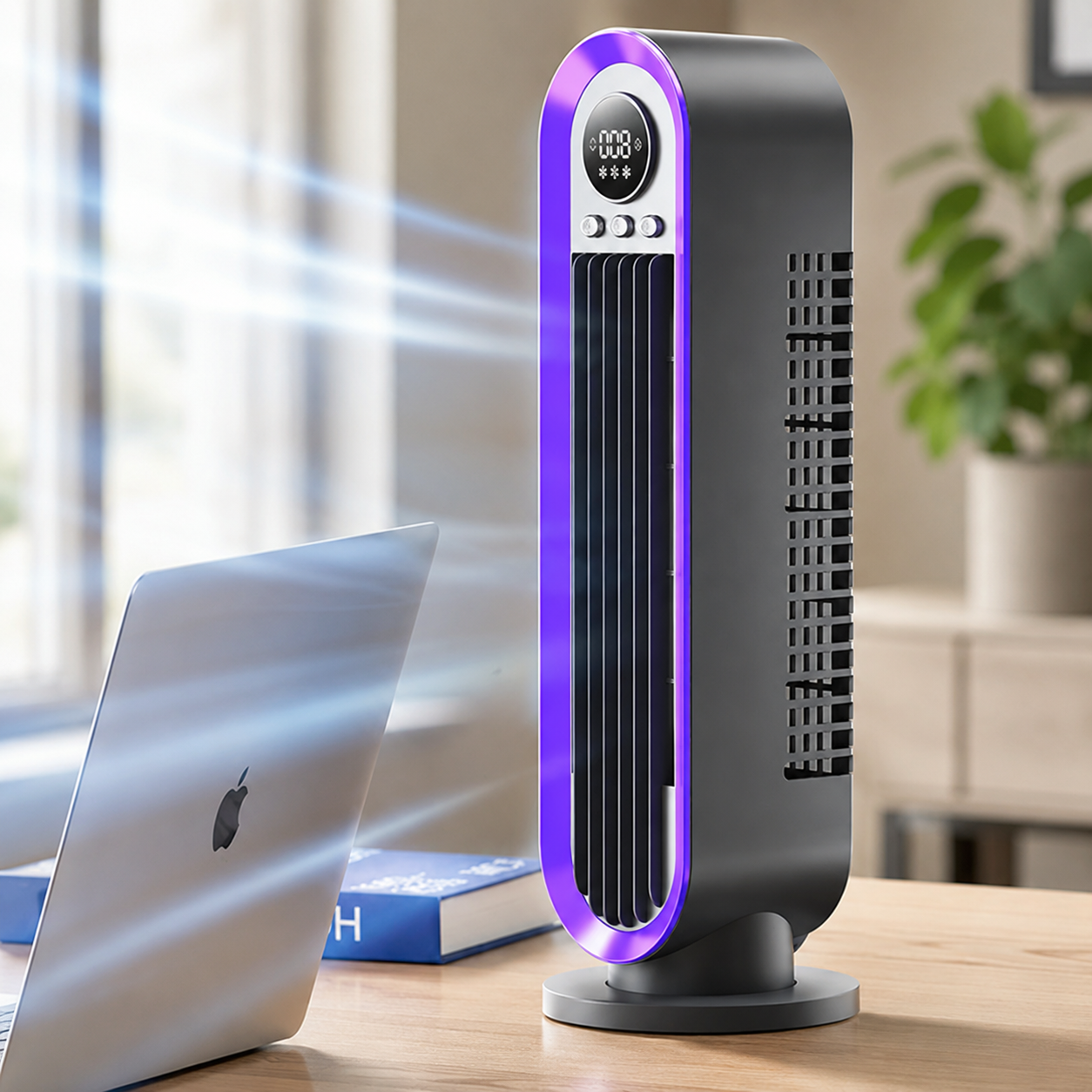 Leiser hoher schlanker oszillierender Turmventilator für tragbare Kühlung | Temsk
