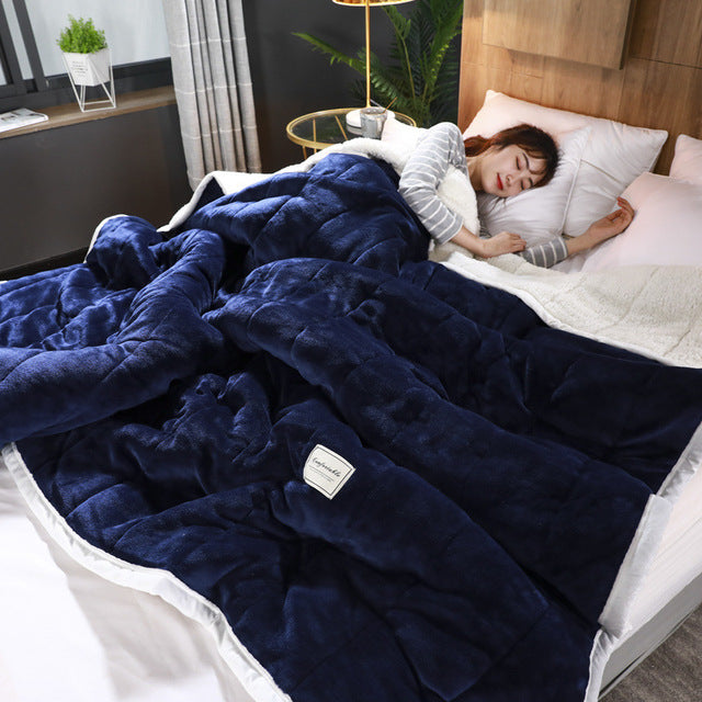 Astra LuxeWarm Cozy Lamb Fleece Throw Blanket For Winter | Temsk