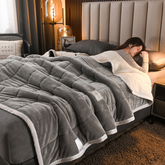 Astra LuxeWarm Cozy Lamb Fleece Throw Blanket For Winter | Temsk
