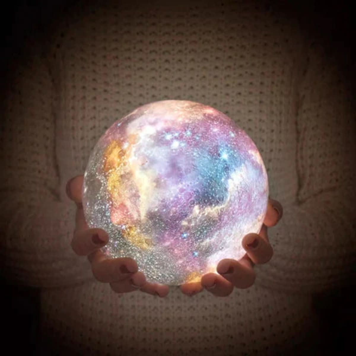 LunaGlow Ambient Moonlight Lamp With Vibrant Color Options And Adjustable Brightness | Temsk