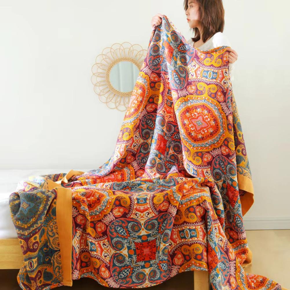 Boho Cooling Reversible Blanket For Breathable Sleep | Temsk