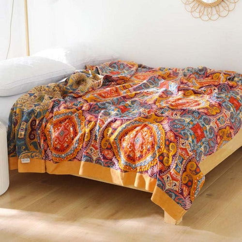 Boho Cooling Dual-Sided Blanket For Breathable Sleep Temsk