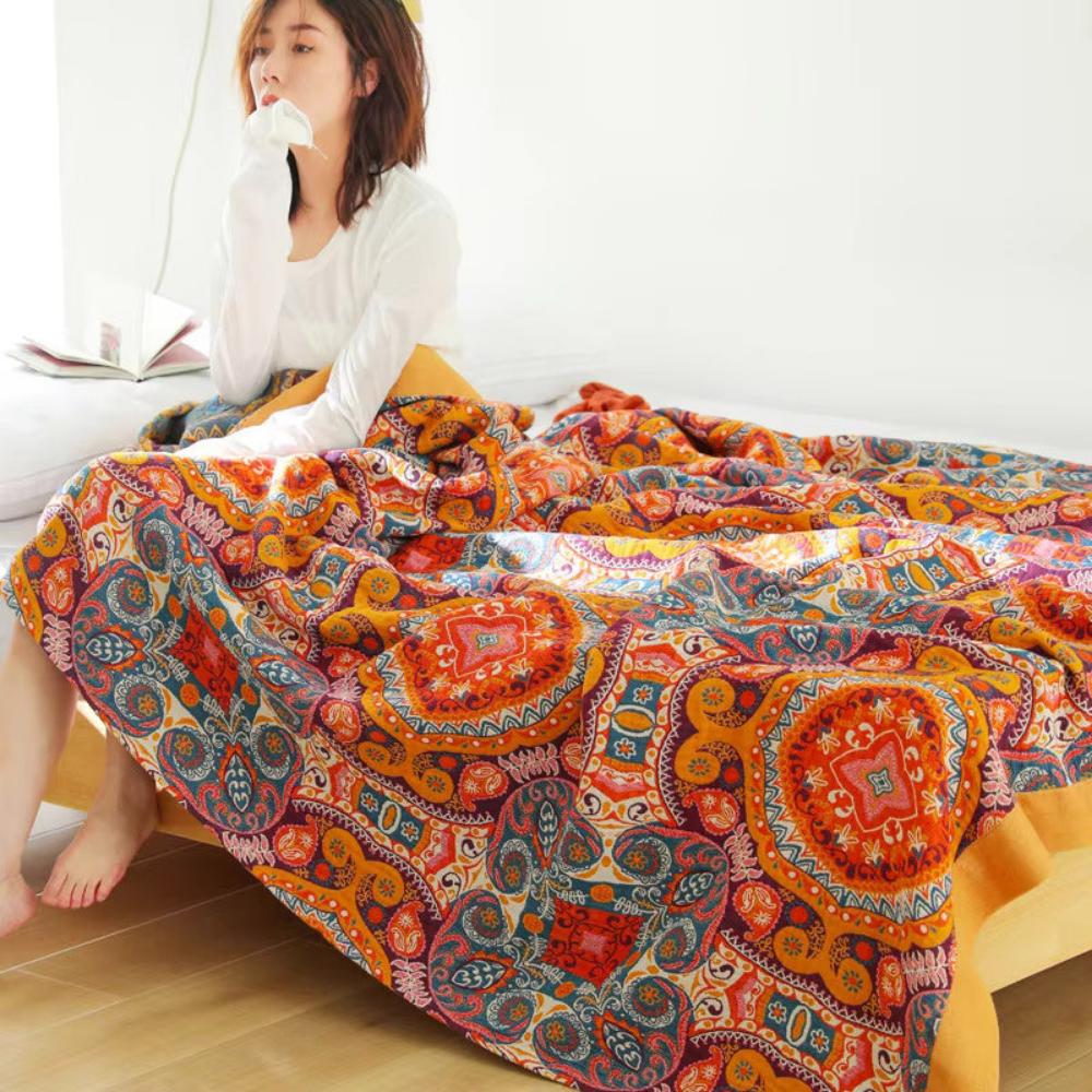 Boho Cooling Reversible Blanket For Breathable Sleep | Temsk