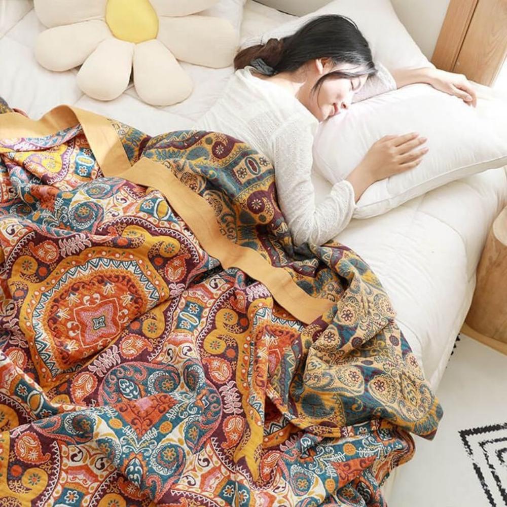 Boho Cooling Reversible Blanket For Breathable Sleep | Temsk