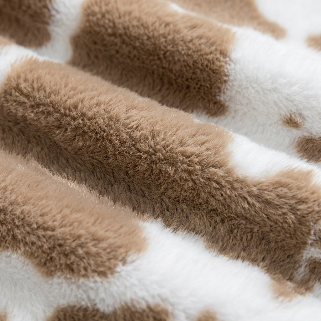 Cow Print Plush Pet Blanket Non-Slip Backing 2 Sizes | Temsk