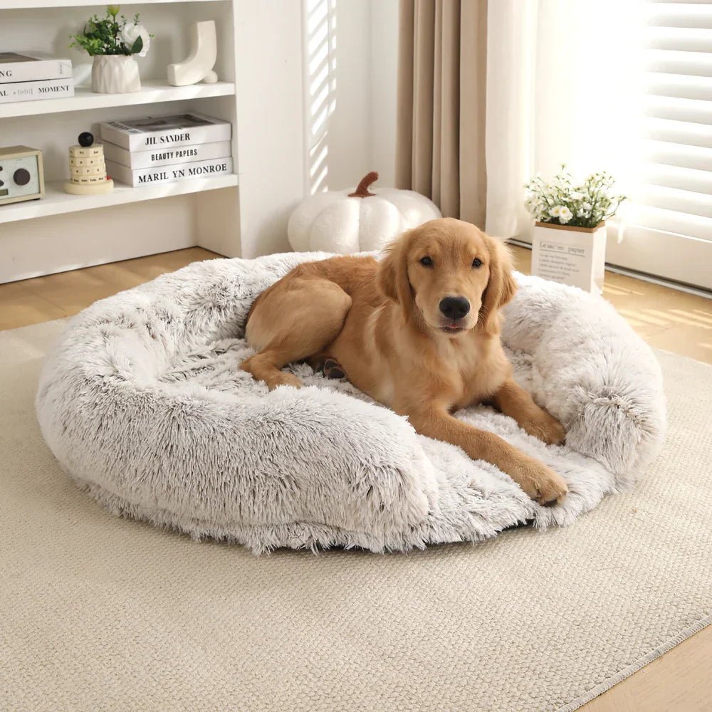 NuzzleNest Semi-Open Round Dog Bed With Ultra-Soft Plush Comfort | Temsk