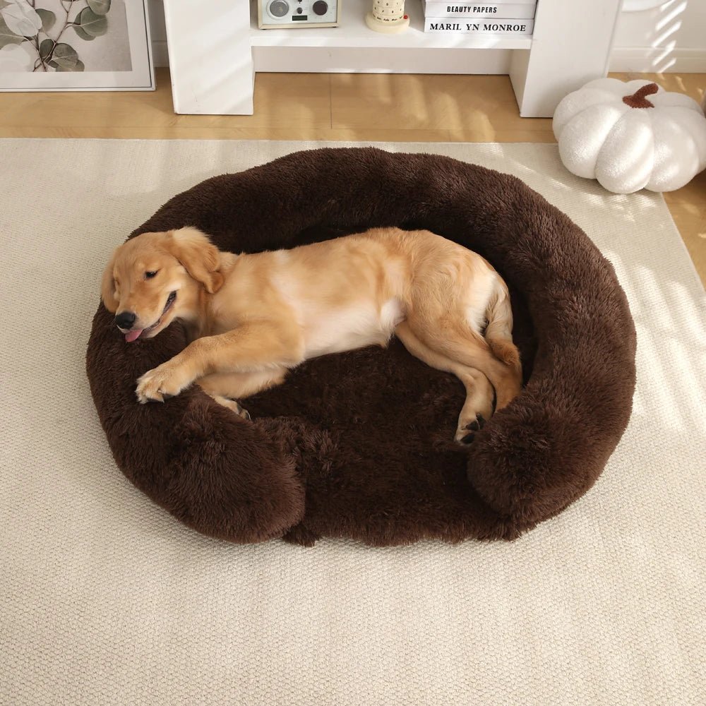 NuzzleNest Semi-Open Round Dog Bed With Ultra-Soft Plush Comfort | Temsk