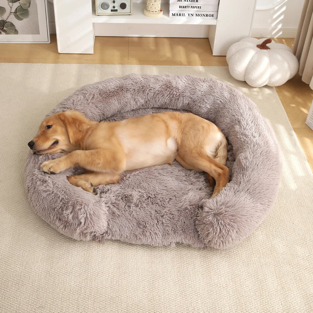 NuzzleNest Semi-Open Round Dog Bed With Ultra-Soft Plush Comfort | Temsk