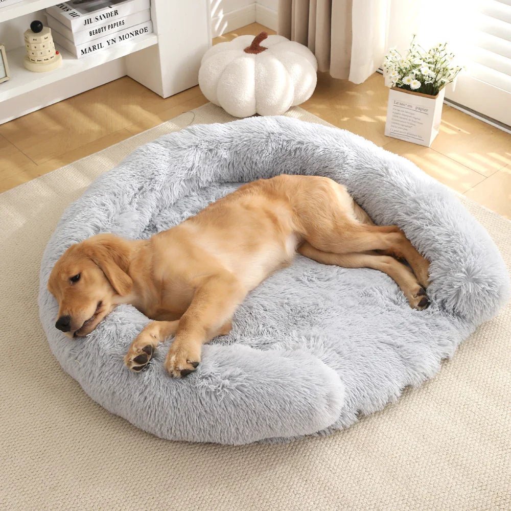 NuzzleNest Semi-Open Round Dog Bed With Ultra-Soft Plush Comfort | Temsk