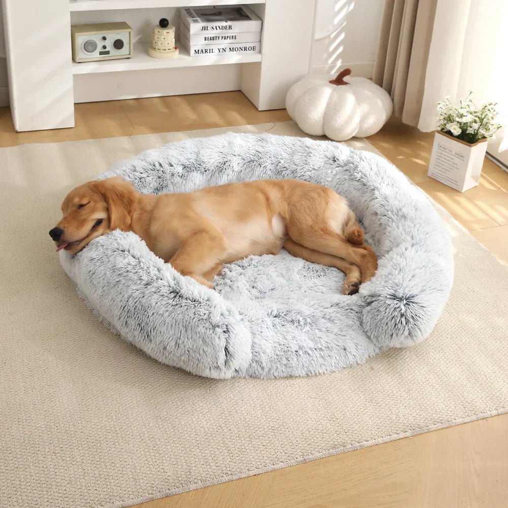 NuzzleNest Semi-Open Round Dog Bed With Ultra-Soft Plush Comfort | Temsk