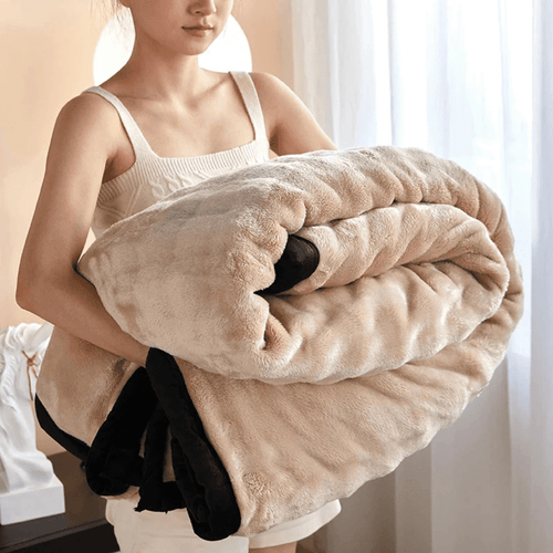CozyNest Reversible Plush Fleece Blanket By Temsk Official For Warmth And Softness