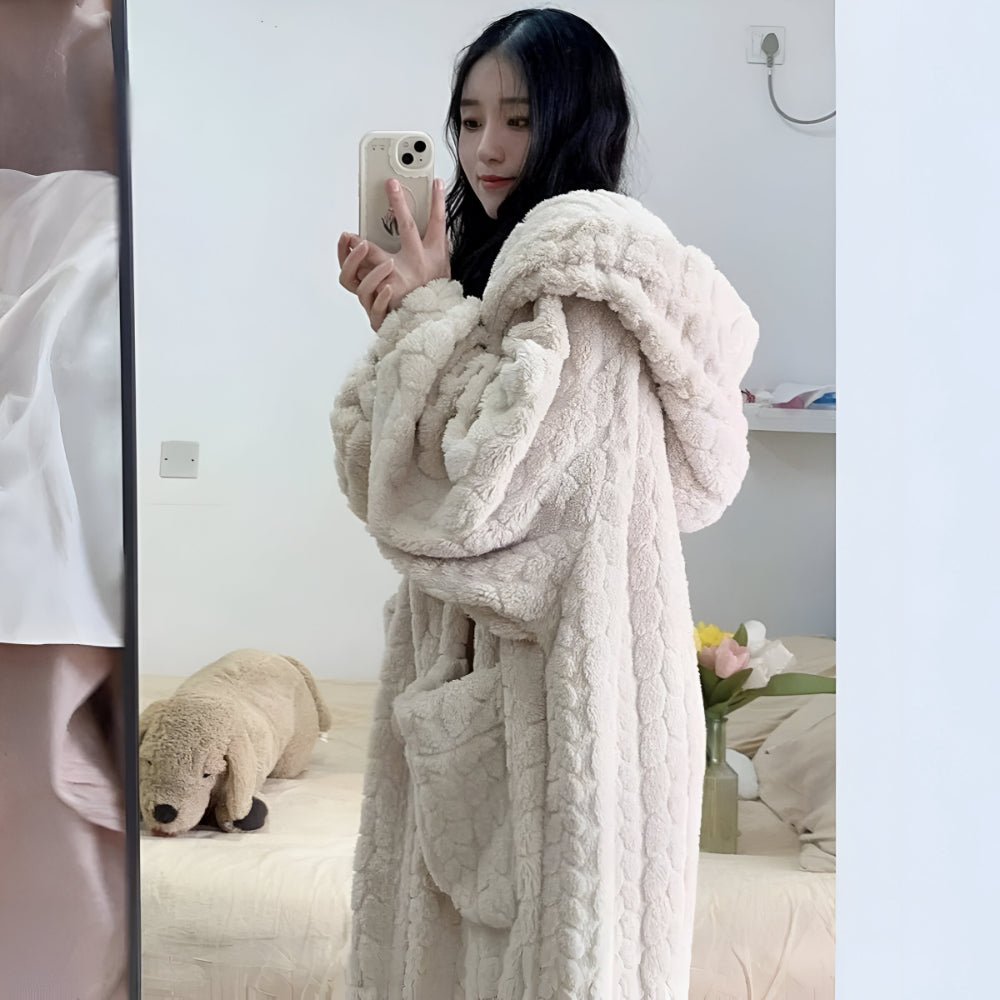 CozyNest Hooded Bathrobe for Women With Pockets and Warmth | Temsk