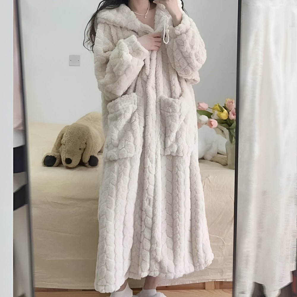 CozyNest Hooded Bathrobe for Women With Pockets and Warmth | Temsk