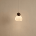 Cream Pumpkin-Shaped Pendant Light, Nordic Design, 12-Inch | Temsk