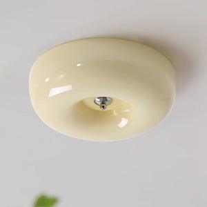 Swirl Glass Ceiling Lamp With Metal Frame Dimmable LED White Coffee Beige 32 40 46 Cm | Temsk