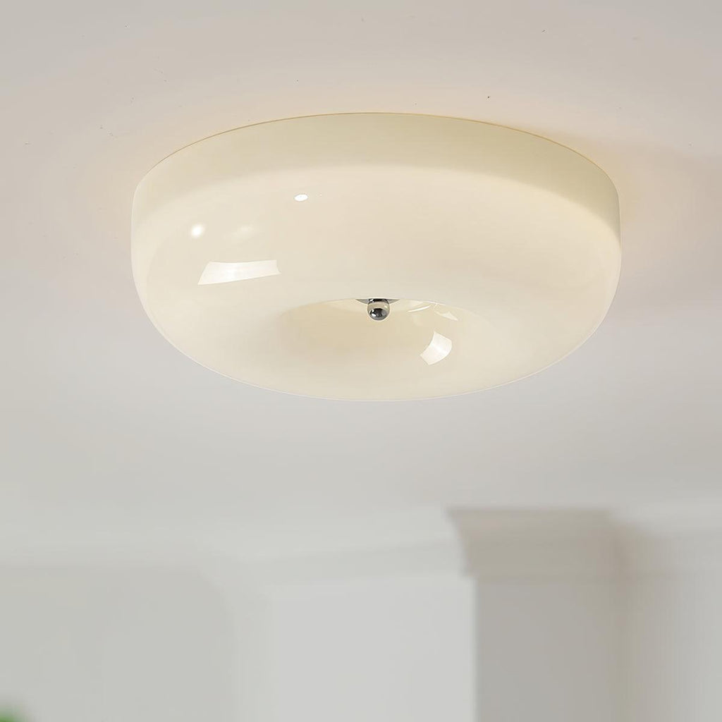 Swirl Glass Ceiling Lamp With Metal Frame Dimmable LED White Coffee Beige 32 40 46 Cm | Temsk