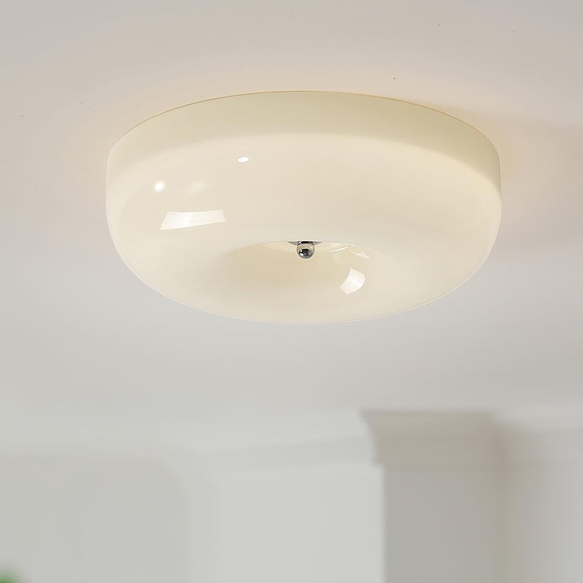 Swirl Glass Ceiling Lamp With Metal Frame Dimmable LED White Coffee Beige 32 40 46 Cm | Temsk