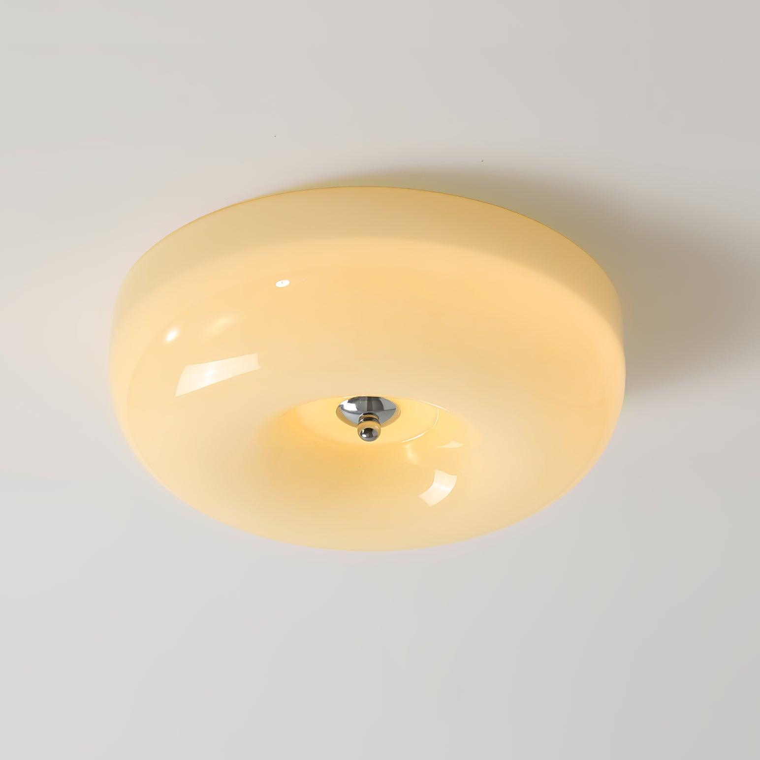 Swirl Glass Ceiling Lamp With Metal Frame Dimmable LED White Coffee Beige 32 40 46 Cm | Temsk