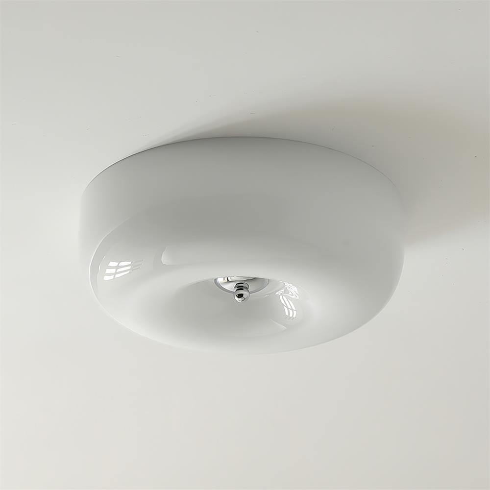 Swirl Glass Ceiling Lamp With Metal Frame Dimmable LED White Coffee Beige 32 40 46 Cm | Temsk