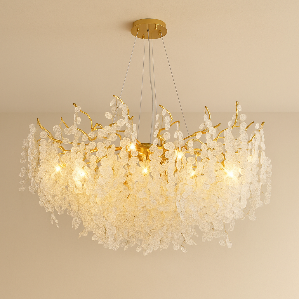 CascadeAura Crystal Chandelier For Dining Room, Elegant Modern Illumination | Temsk