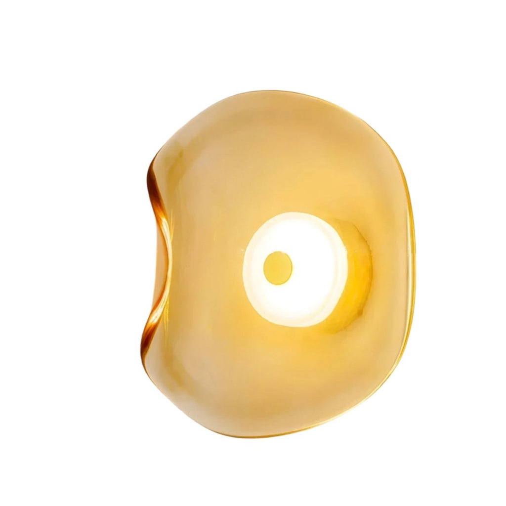 LED Wall Sconce With Curved Glass In Japandi Style, 1-Light Fixture | Temsk