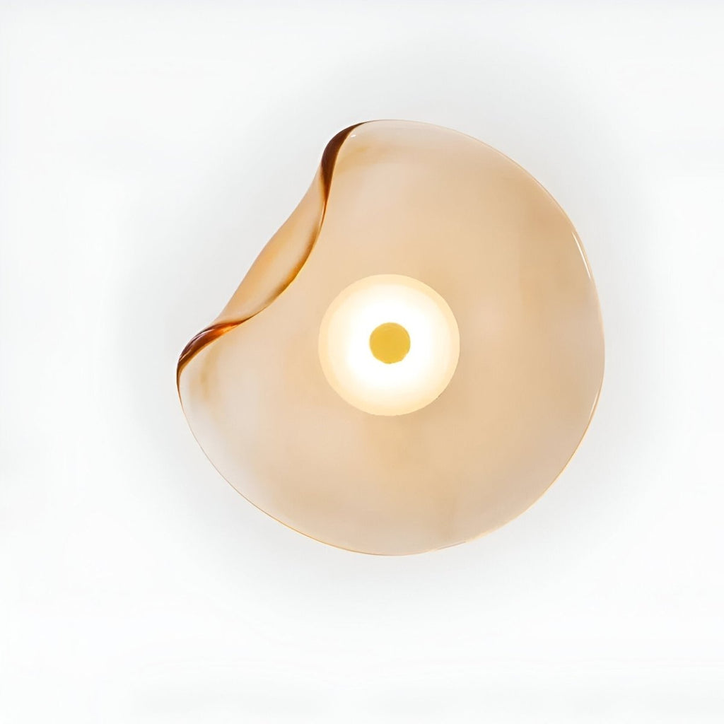 LED Wall Sconce With Curved Glass In Japandi Style, 1-Light Fixture | Temsk