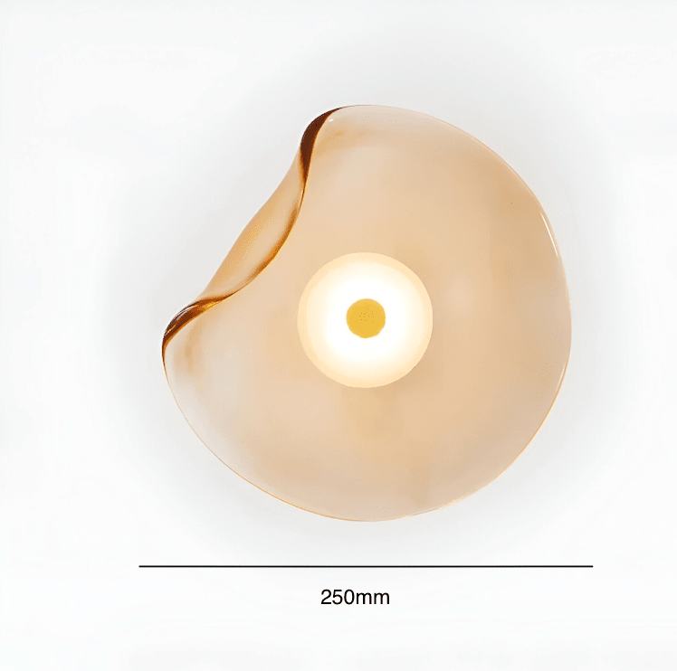 LED Wall Sconce With Curved Glass In Japandi Style, 1-Light Fixture | Temsk