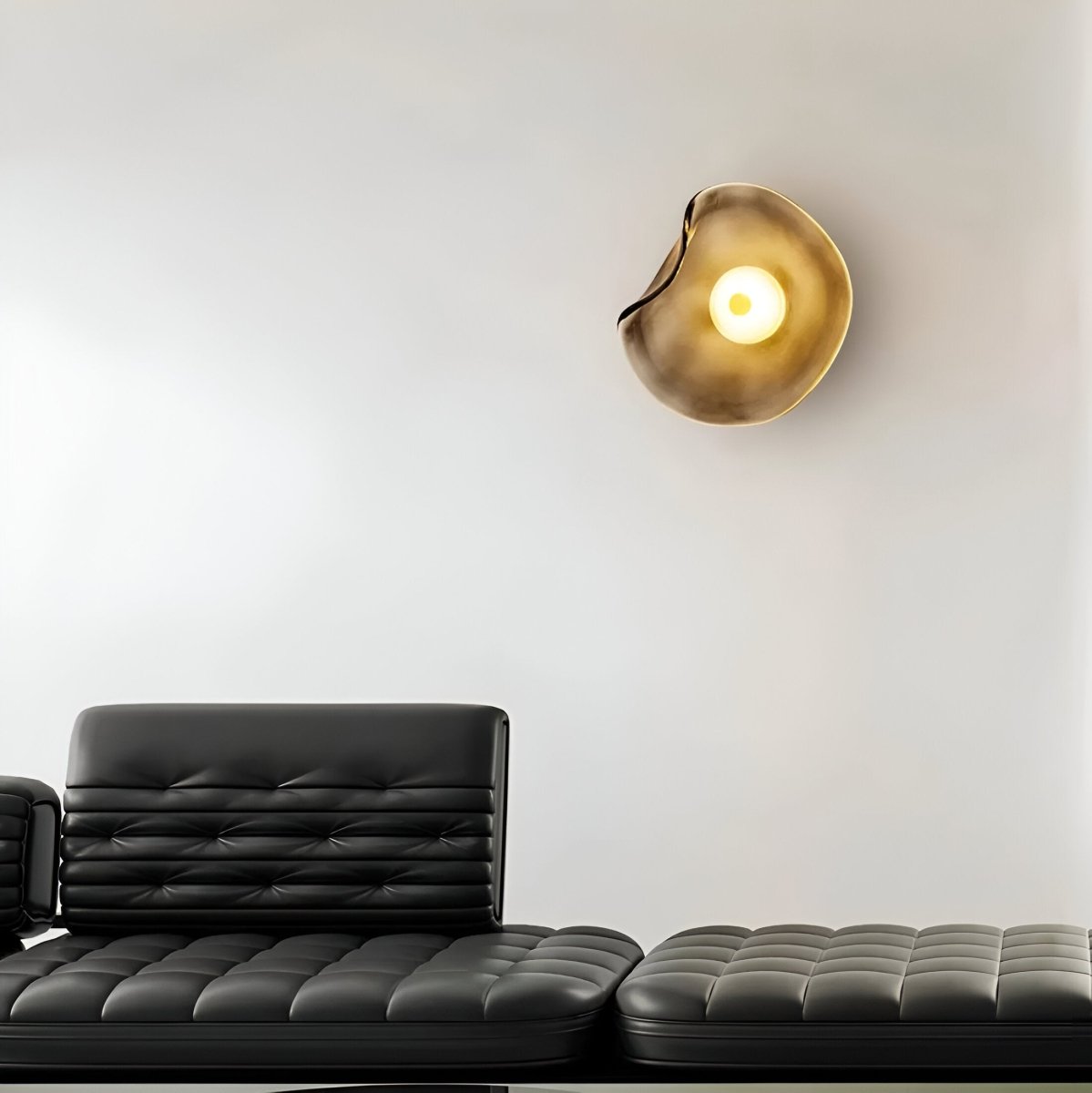 LED Wall Sconce With Curved Glass In Japandi Style, 1-Light Fixture | Temsk