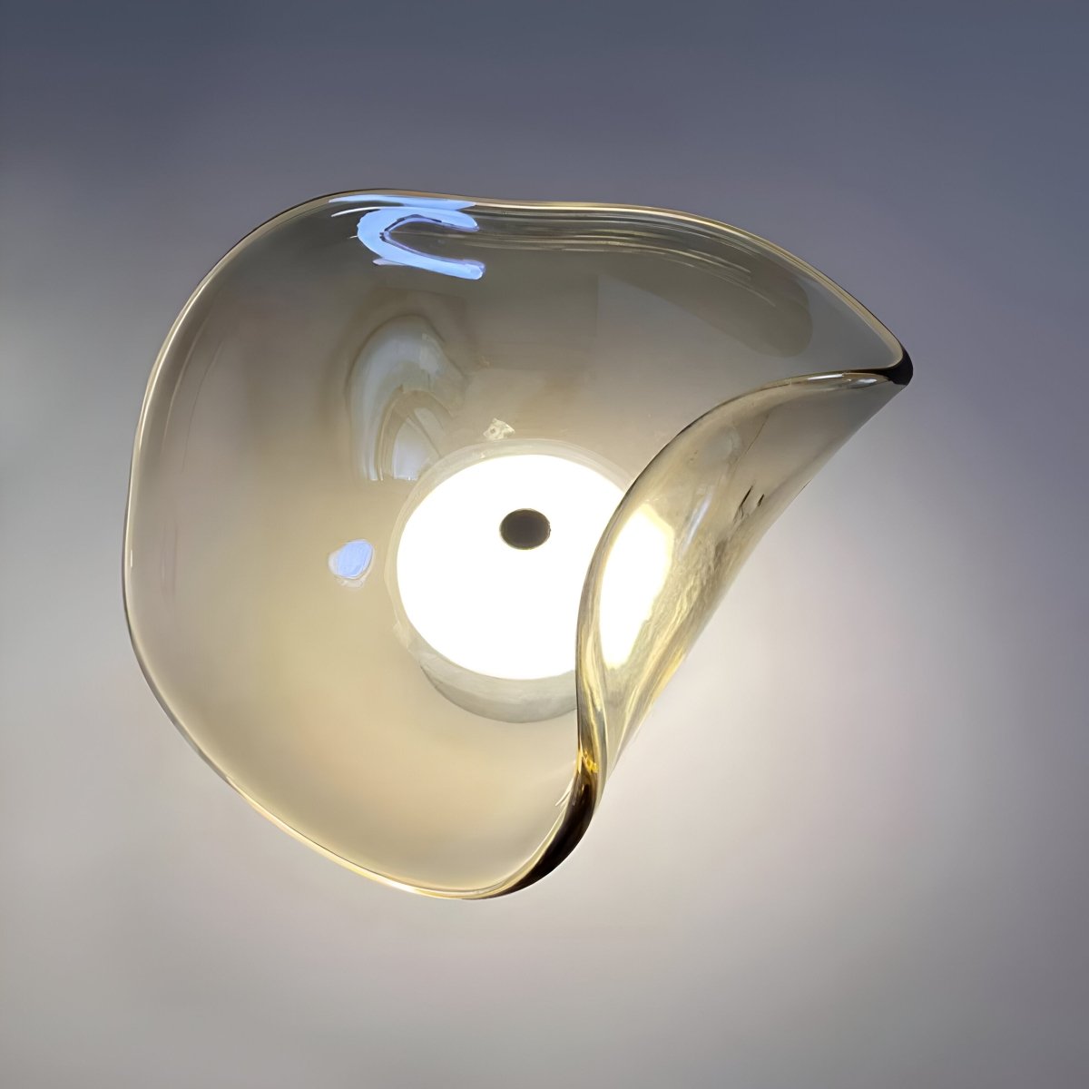 LED Wall Sconce With Curved Glass In Japandi Style, 1-Light Fixture | Temsk