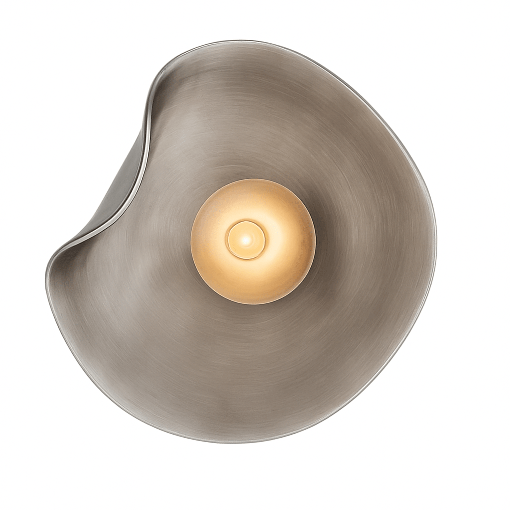 LED Wall Sconce With Curved Glass In Japandi Style, 1-Light Fixture | Temsk