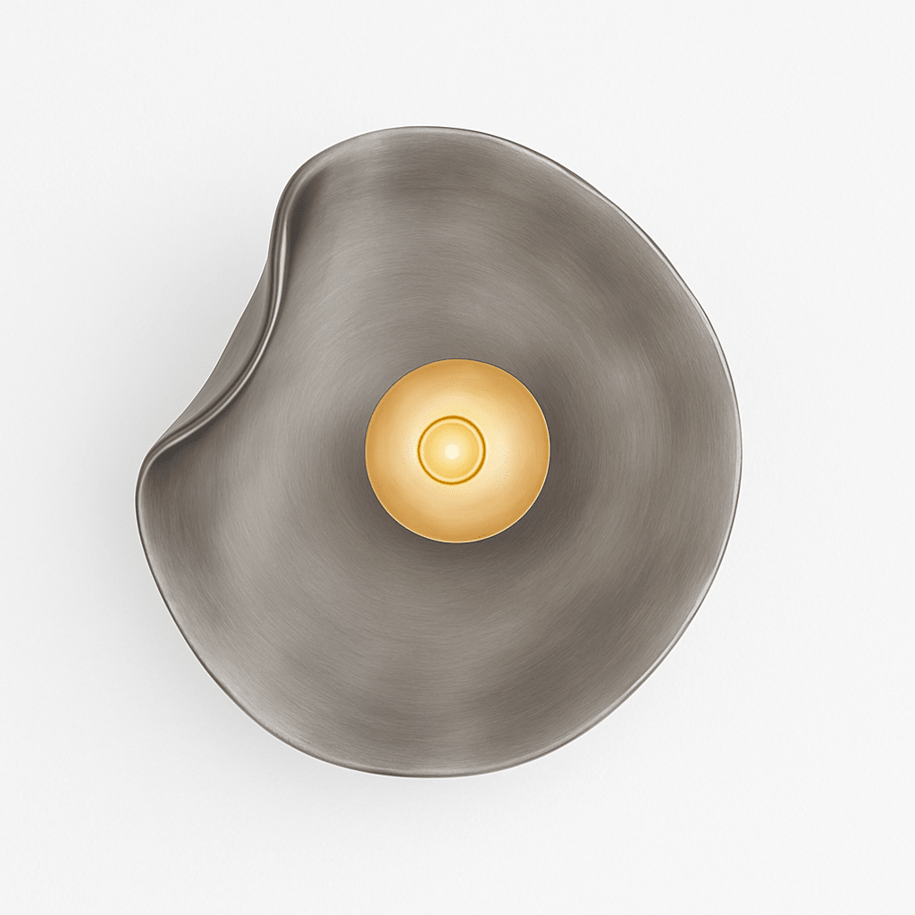 LED Wall Sconce With Curved Glass In Japandi Style, 1-Light Fixture | Temsk