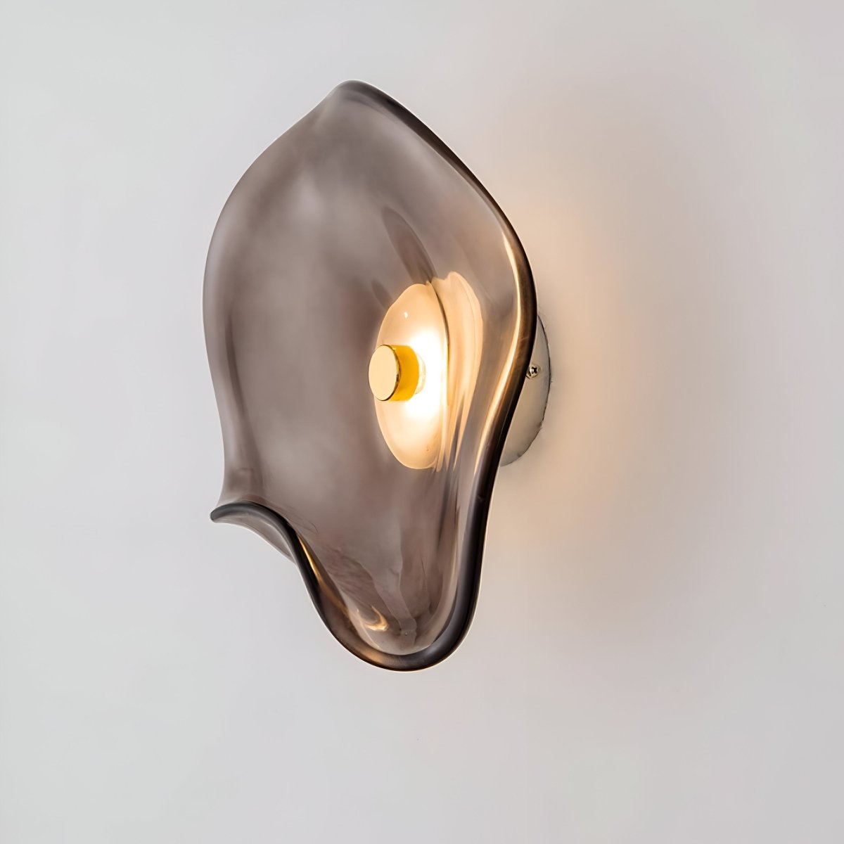 LED Wall Sconce With Curved Glass In Japandi Style, 1-Light Fixture | Temsk