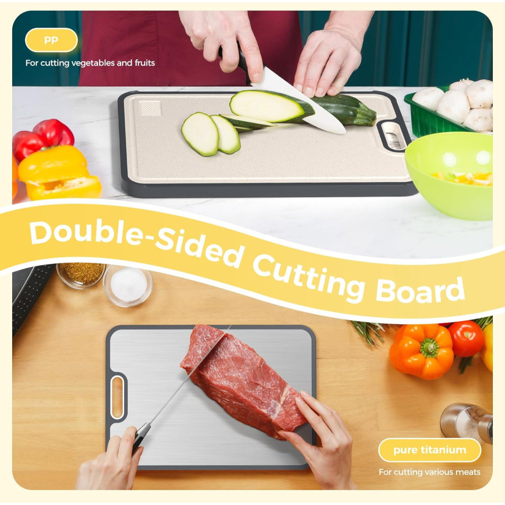 Dual-Sided Metal Kitchen Prep Board for Meat and Produce | Temsk