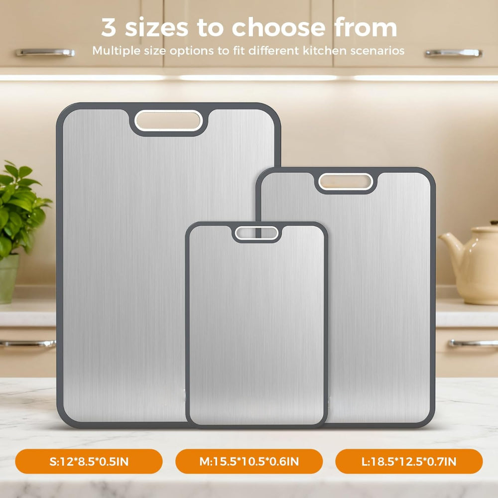 Dual-Sided Metal Kitchen Prep Board for Meat and Produce | Temsk
