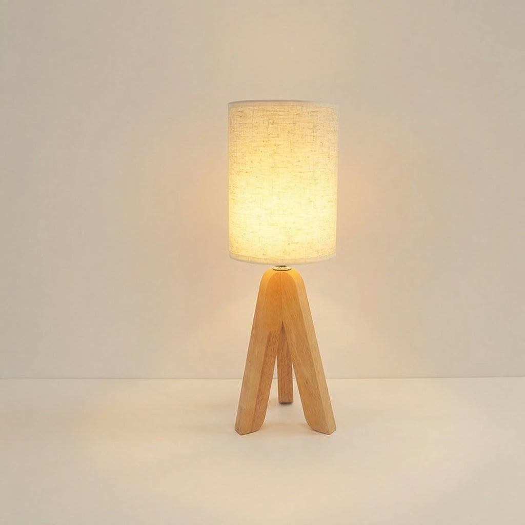 Nordic Style Cylindrical Fabric Table Lamp, 12-Inch Height | Temsk